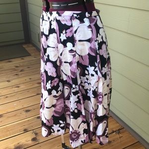 Willi Smith floral pleated skirt